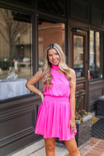 Hot Pink Mock Neck Mini Dress - Shop Kendry Collection Boutique