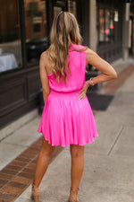Hot Pink Mock Neck Mini Dress - Shop Kendry Collection Boutique