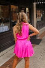 Hot Pink Mock Neck Mini Dress - Shop Kendry Collection Boutique