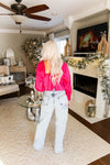 Hot Pink Satin Puff Sleeve Cropped Blouse - Kendry Collection Boutique