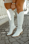 Dolly Embossed White Boots