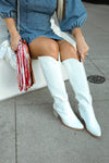 Dolly Embossed White Boots