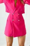 Hot Pink Cut Out Blazer Romper