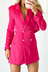 Hot Pink Cut Out Blazer Romper