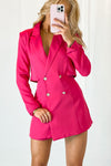 Hot Pink Cut Out Blazer Romper