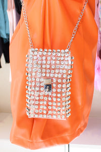 Rhinestone Clear Crossbody Cell Phone Bag