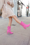 Splash Pink Rhinestone Booties