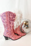 Iconic Babe Pink Sequin Western Boots