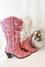 Iconic Babe Pink Sequin Western Boots