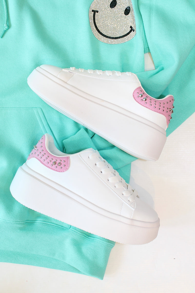 Eden Pink Studded Sneaker