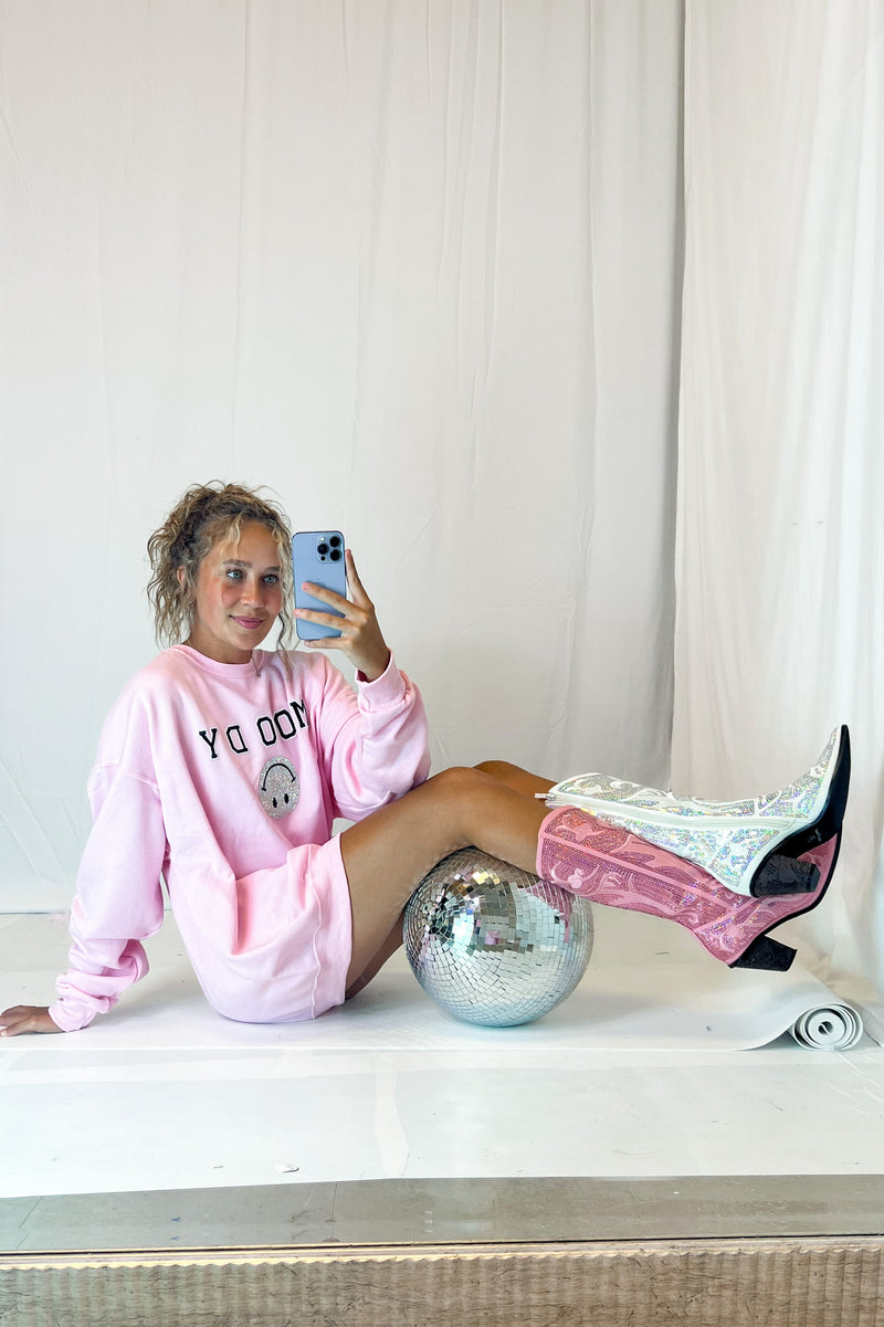 Moody Pink Crewneck Sweatshirt