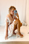 Smookie Nude Strappy Lace Up Block Heels