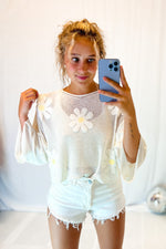 Cream Daisy Knit Sweater