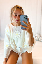 Cream Daisy Knit Sweater