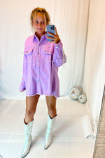 Purple Sequin Fringe Star Denim Jacket