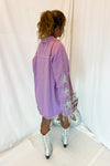 Purple Sequin Fringe Star Denim Jacket