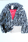 Zebra Print Fur Jacket