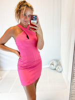 Doll Pink Cross Neck Dress