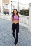 Mauve Short Sleeve Cropped Quarter Zip