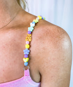Pink Beaded Gummy Bear Strap Knit Dress