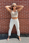 Tan Wave Panel Tank Top