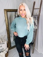 Green Dot Sleeve Knit Sweater