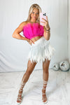 Pink Tulle Ruffle Tube Top