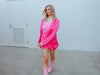 Hot Pink Satin Blazer Jacket