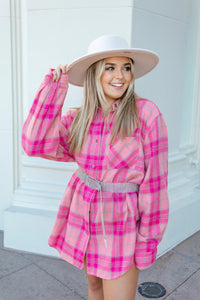 Candy Pink Flannel Top