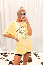 Yellow Trippy Smiles Graphic Tee