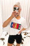 Multi Color Chenille Patch Graphic Tee