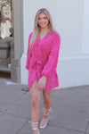 Pink Sequin Velvet Tie Dress