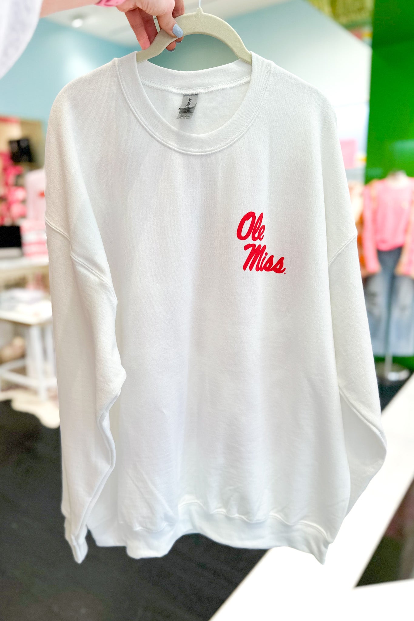 White I Love Ole Miss Crewneck Kendry Collection Boutique