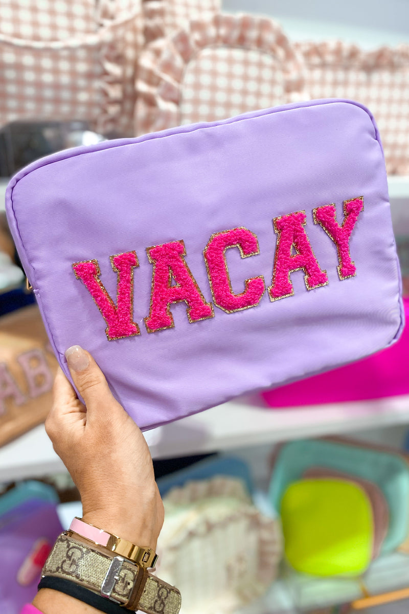 Lavender VACAY Patch Jumbo Nylon Bag