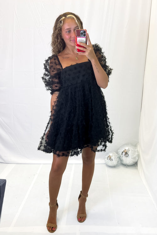Black Organza Babydoll Dress