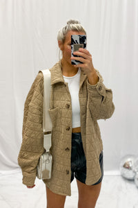Taupe Quilted Shacket