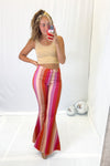 Tan Wave Panel Tank Top