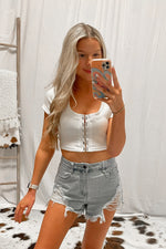 Hook & Eye Short Sleeve Knit Top