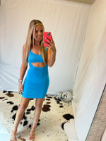 Blue Cutout Bodycon Dress
