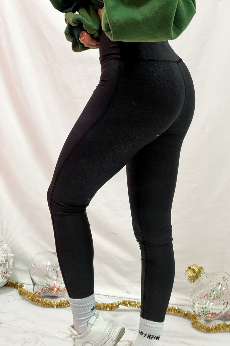 Glossy Liquid Black High Waisted Faux Leather Leggings