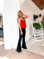 Red Baby Doll Tank Top With Bow Tie - Kendry Collection Boutique