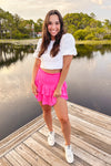 Hot Pink Smocked Ruffle Skort