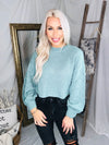 Green Dot Sleeve Knit Sweater