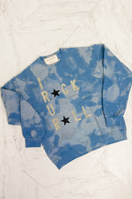 I Rock U Roll Rhinestone Letters Crewneck