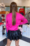 Black Metallic Ruffle Tiered Skort