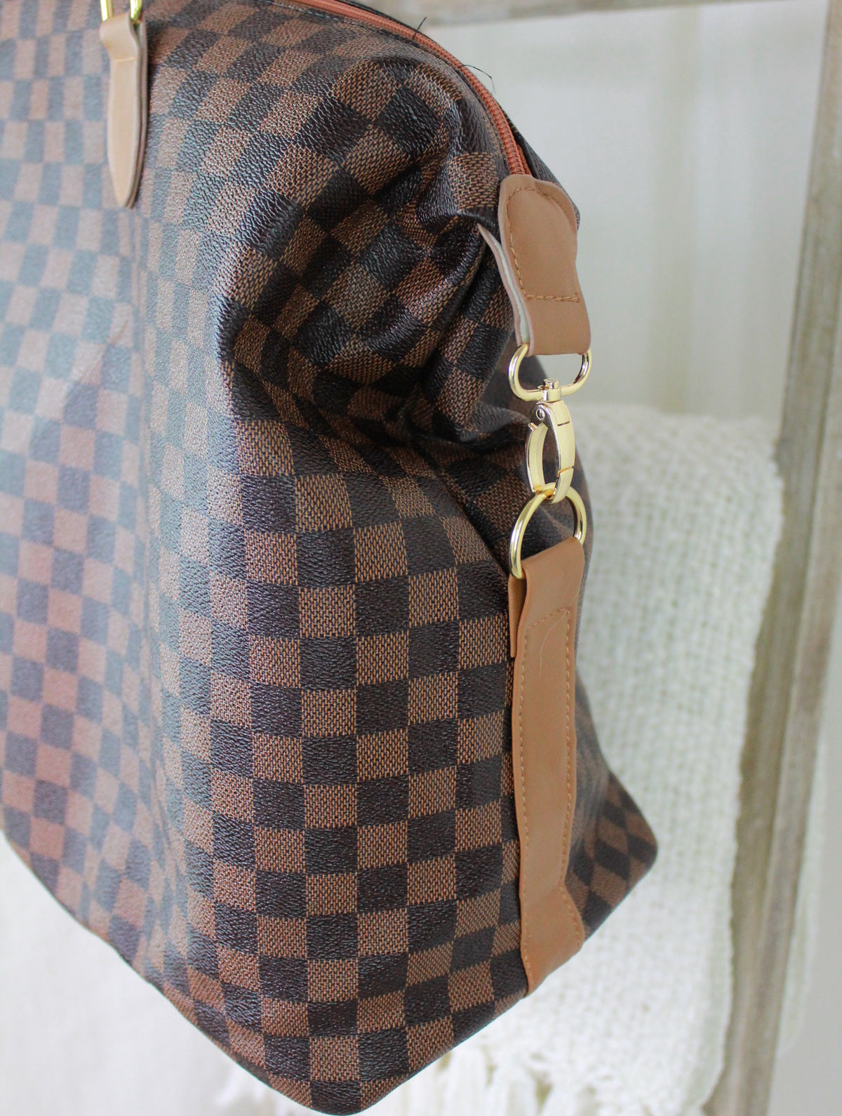 Checkered Pattern Weekend Duffle Bag - Kendry Collection Boutique