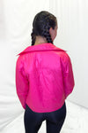 Hot Pink Cropped Padded Jacket