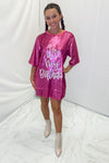 Pink It's My Birthday Sequin T-Shirt Dress