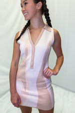 Baby Pink Sweater Collared Dress