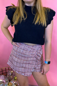 Pink Cross Over Wrap Skort